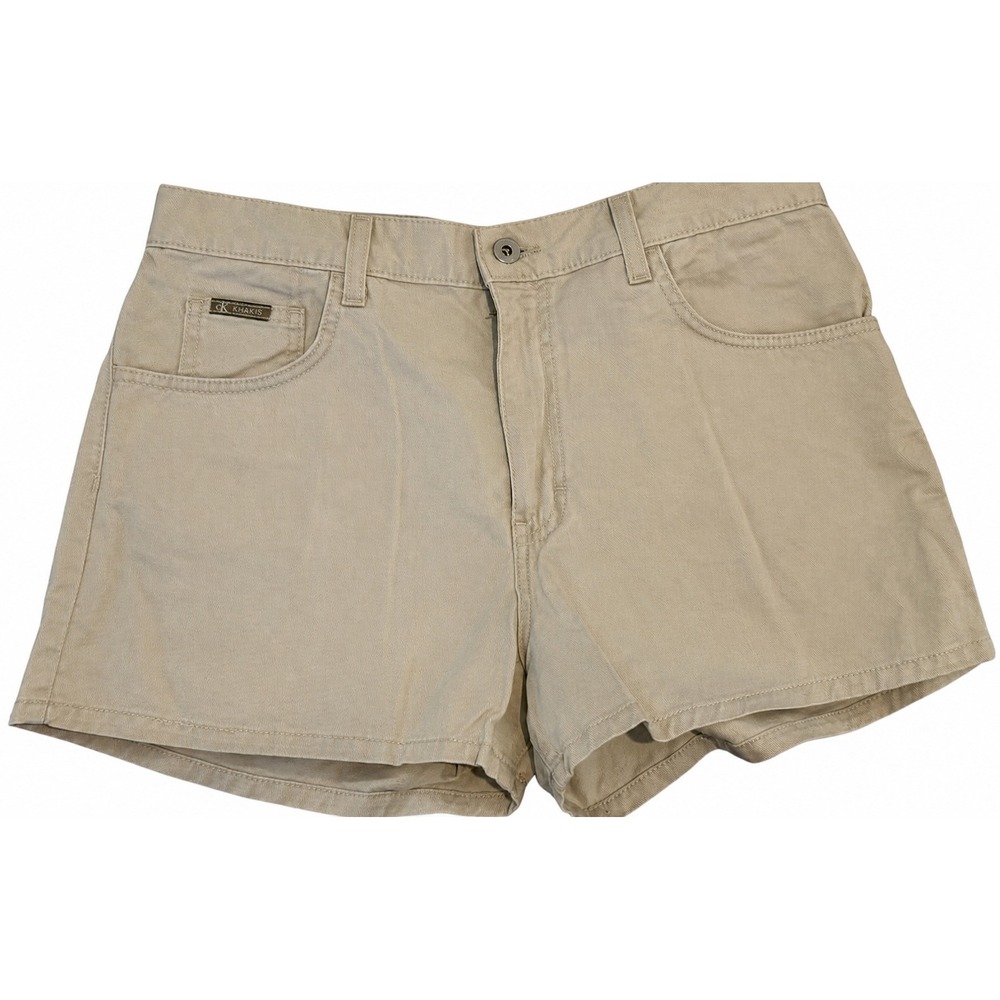 Calvin Klein Khakis Women Short‎ Shorts Oyster Beige Cotton Blend Size 11 NWT - Picture 2 of 3